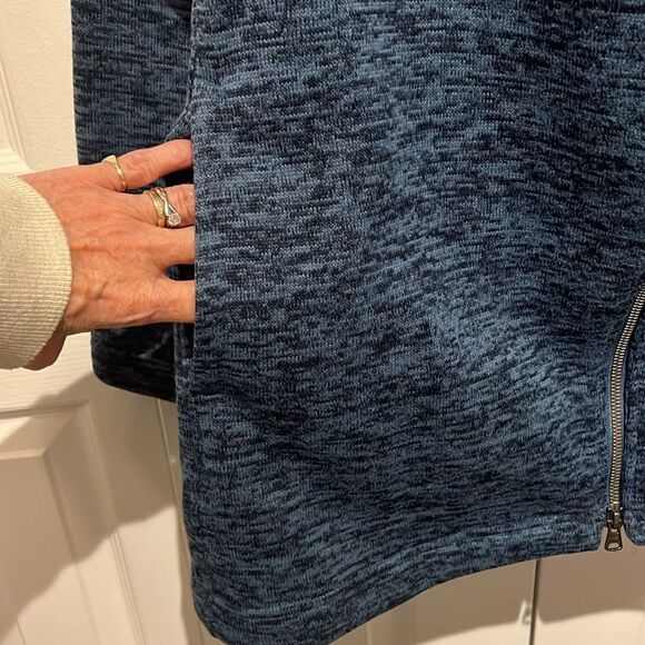 Lands’‎ End “Evening Blue Heather” Sweater Fleece Jacket Size M (10-12) - Picture 7 of 15